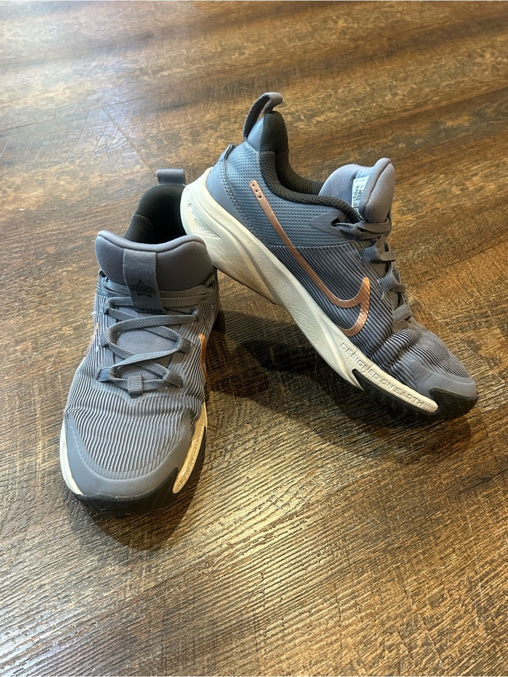 Nike Kids Sneakers Gray with Copper Swoosh